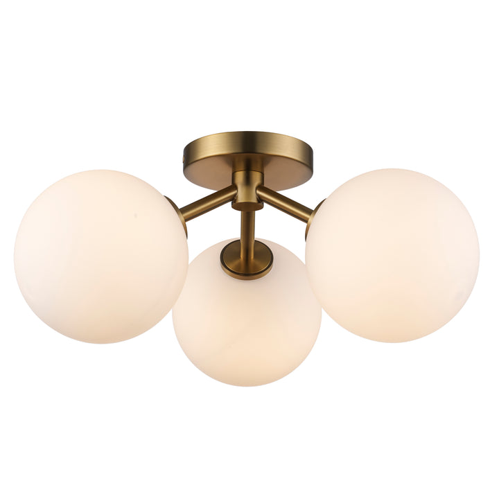 Modern 3-Light Haskell Flush Mount Globes - Antique Gold