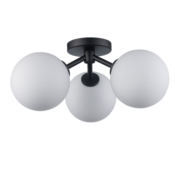 Modern 3-Light Haskell Flush Mount Globes - Black