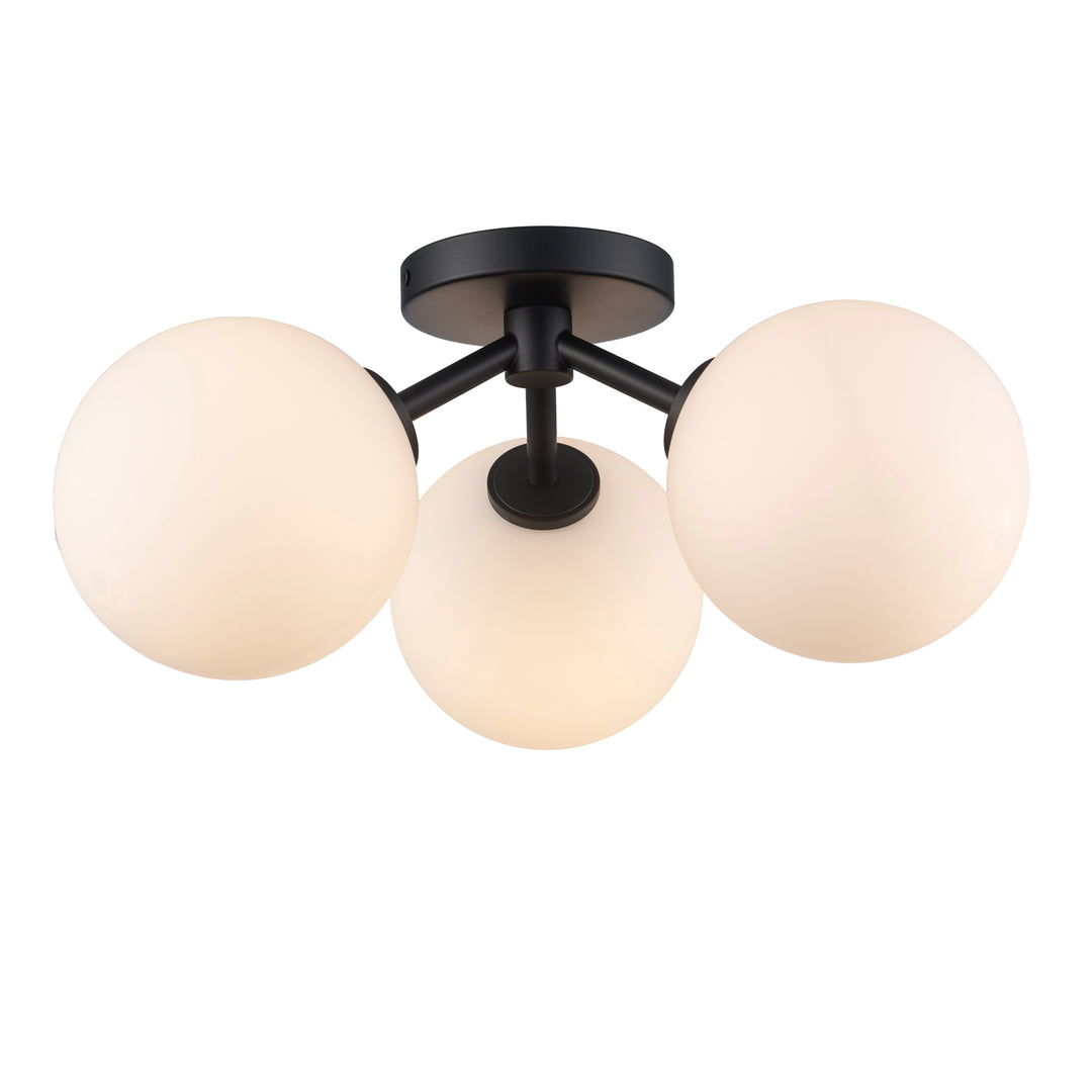 Modern 3-Light Haskell Flush Mount Globes - Black