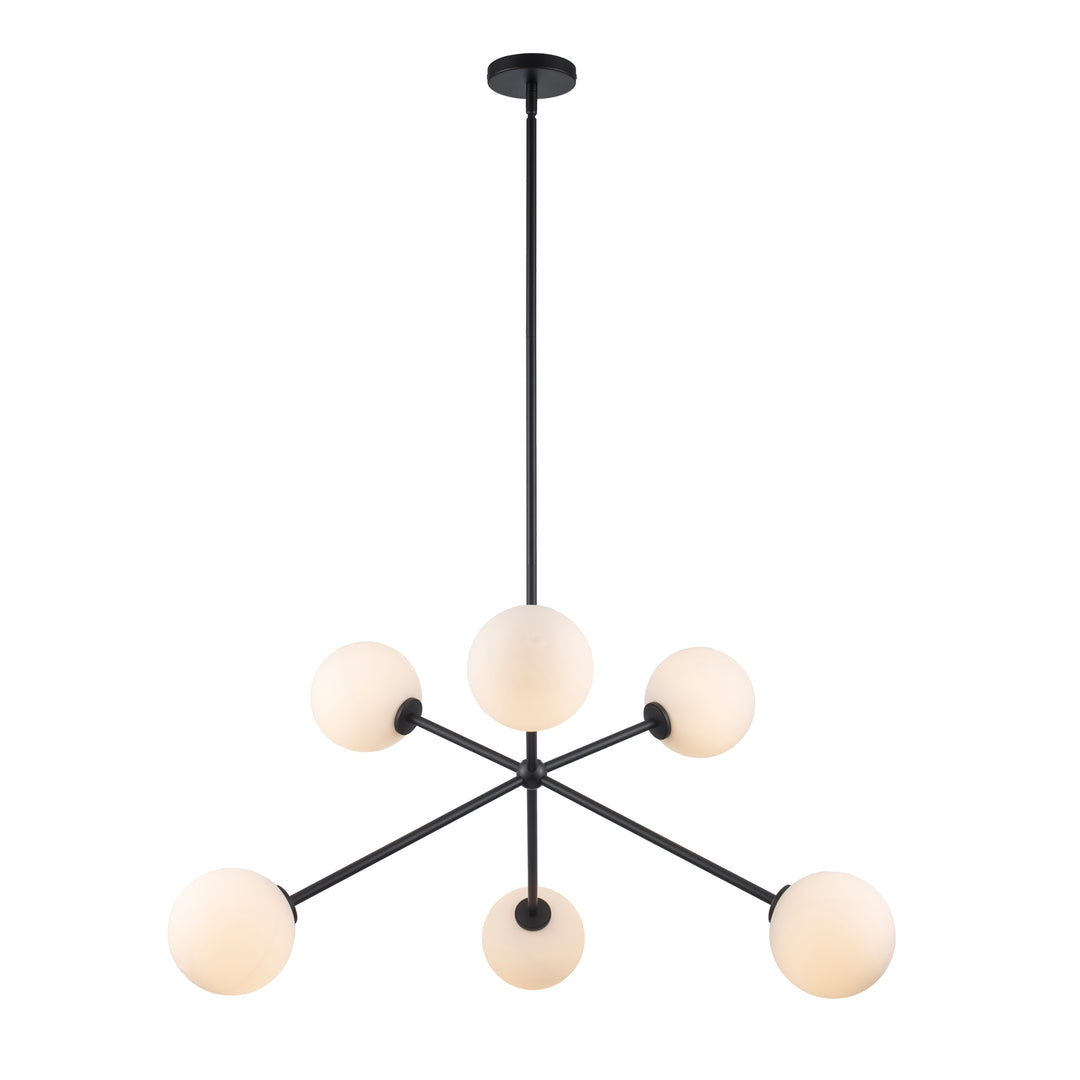 Modern 6-Light Haskell Globes - Black