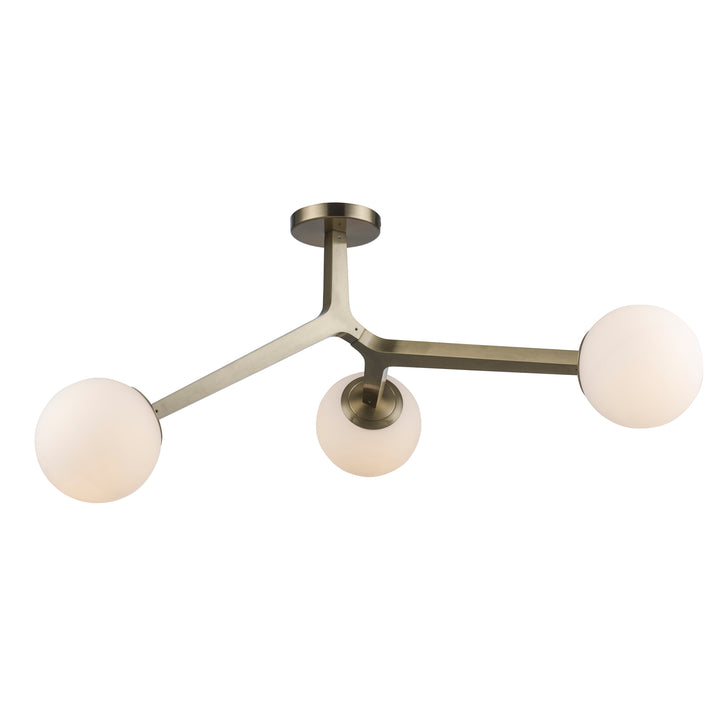 Modern Rebel 3-Light Semi-Flush Mount - Antique Gold