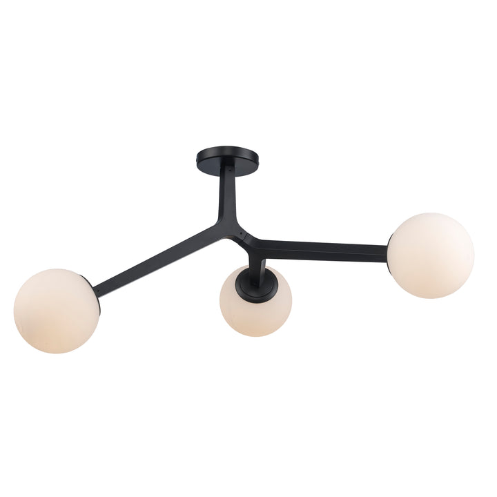 Modern Rebel 3-Light Semi-Flush Mount - Black