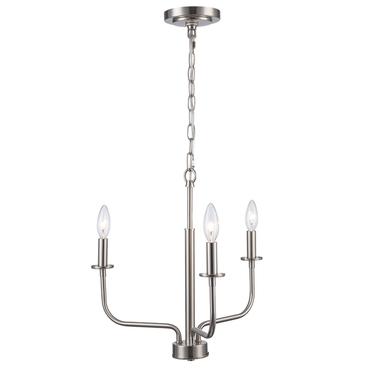 3-Light Tennyson Candelabra Williams Burgs - Brushed Nickel