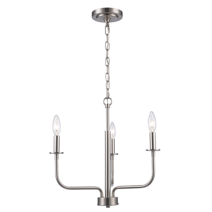 3-Light Tennyson Candelabra Williams Burgs - Brushed Nickel