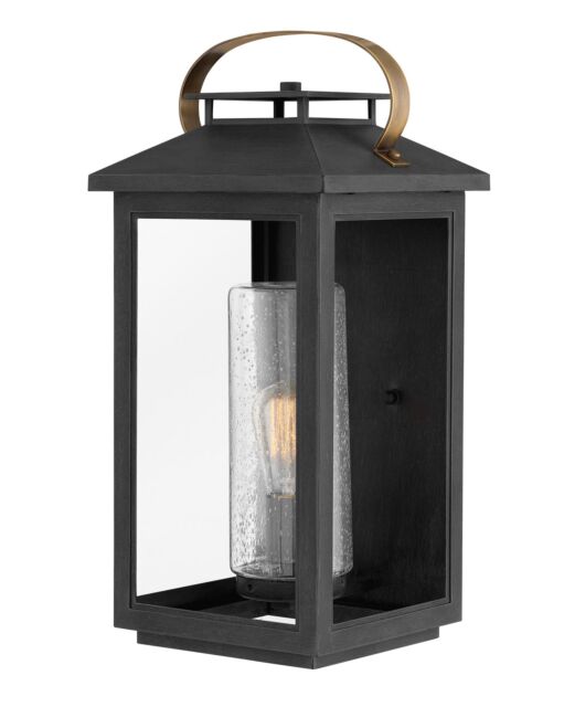 Atwater 1165BK-LL - Medium Wall Mount Lantern - Black