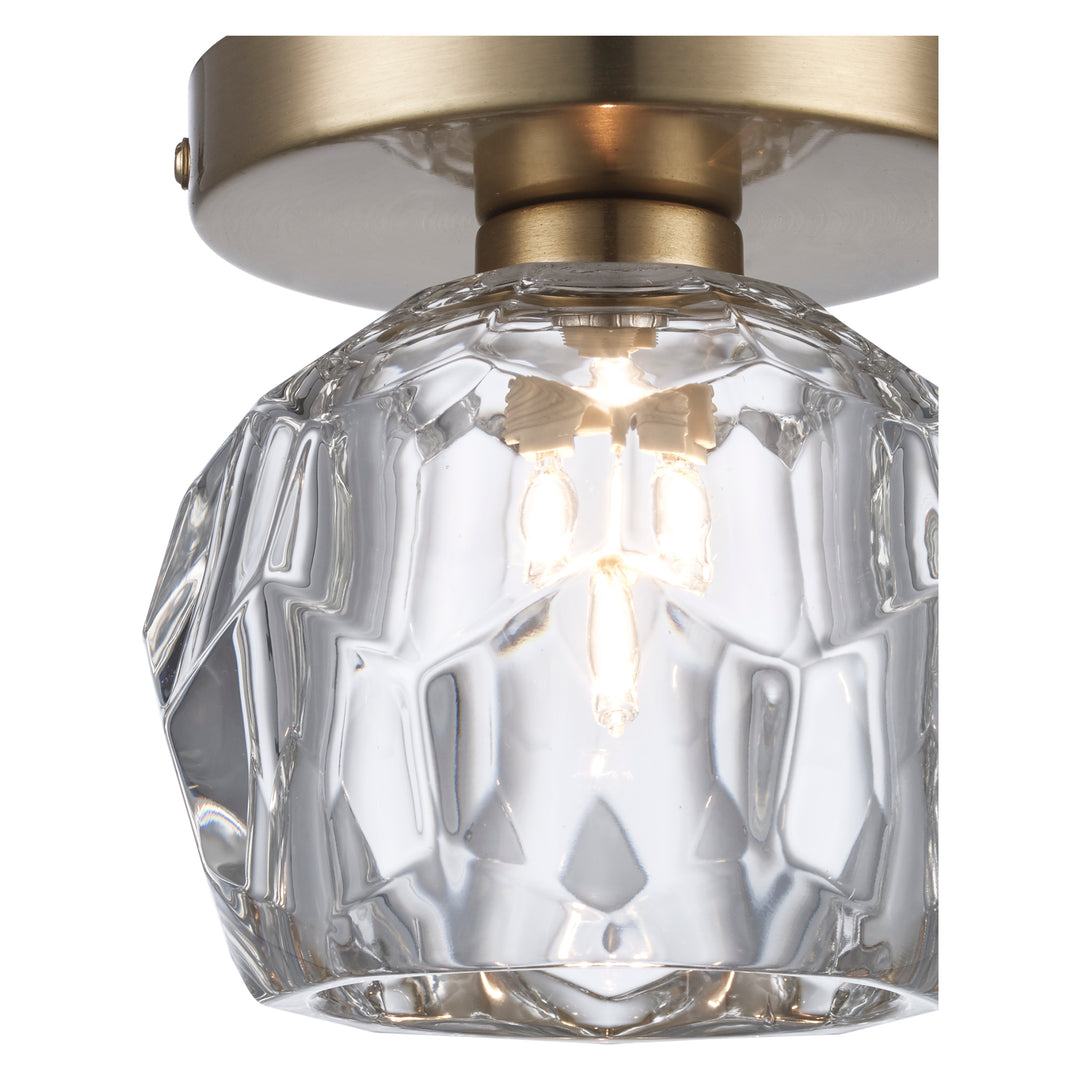 Fitz 1-light Semi-Flush Crystal Shade - Antique Gold