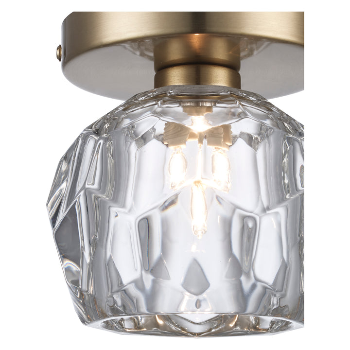 Fitz 1-light Semi-Flush Crystal Shade - Antique Gold