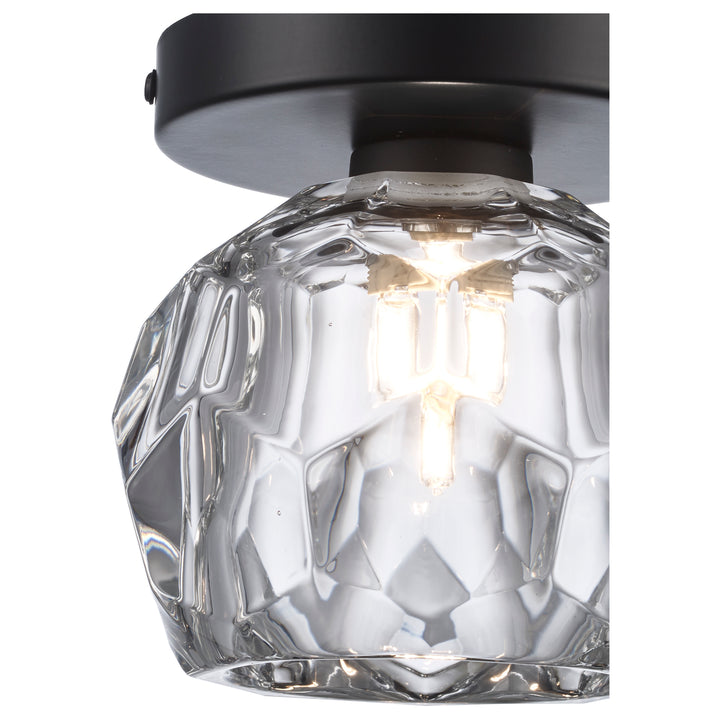 Fitz 1-light Semi-Flush Crystal Shade - Black