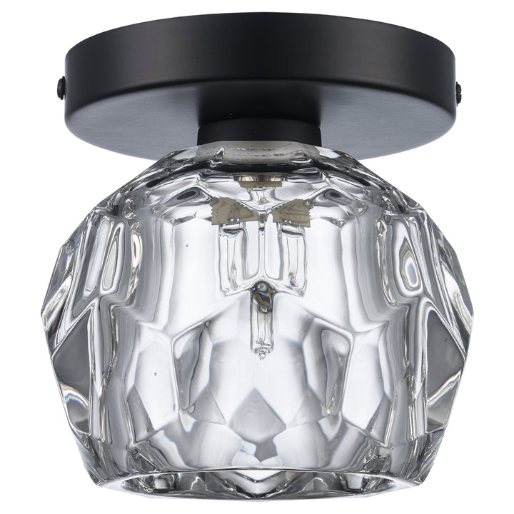 Fitz 1-light Semi-Flush Crystal Shade - Black