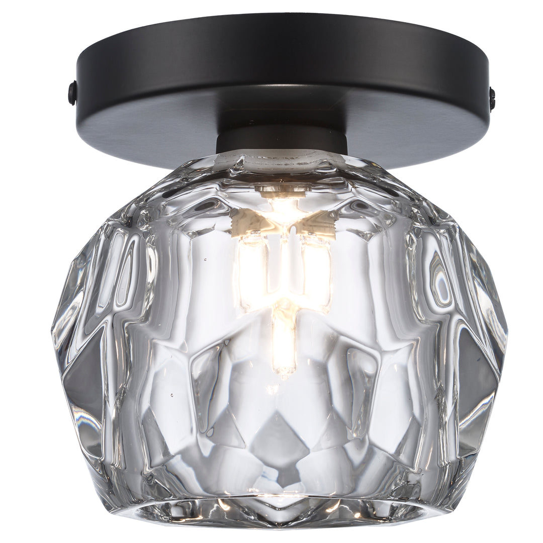 Fitz 1-light Semi-Flush Crystal Shade - Black