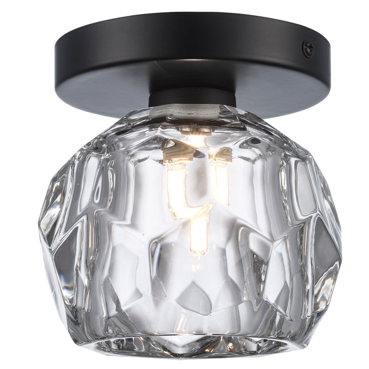 Fitz 1-light Semi-Flush Crystal Shade - Black