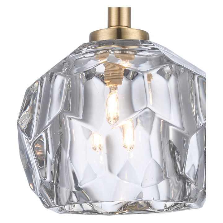 Fitz 1-light Semi-Flush Crystal Shade - Antique Gold