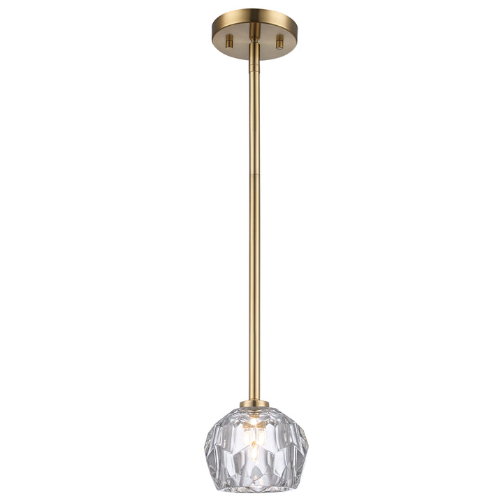 Fitz 1-light Semi-Flush Crystal Shade - Antique Gold