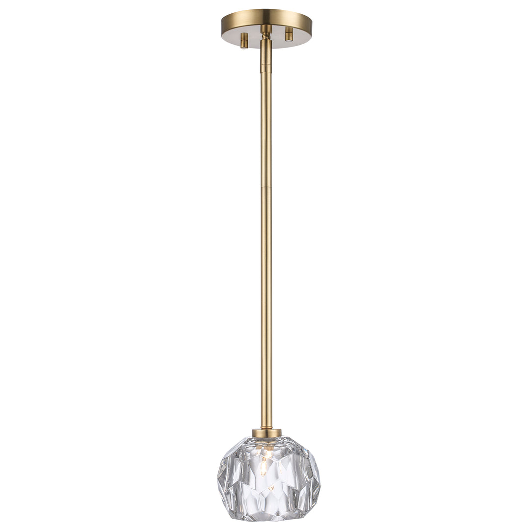 Fitz 1-light Semi-Flush Crystal Shade - Antique Gold