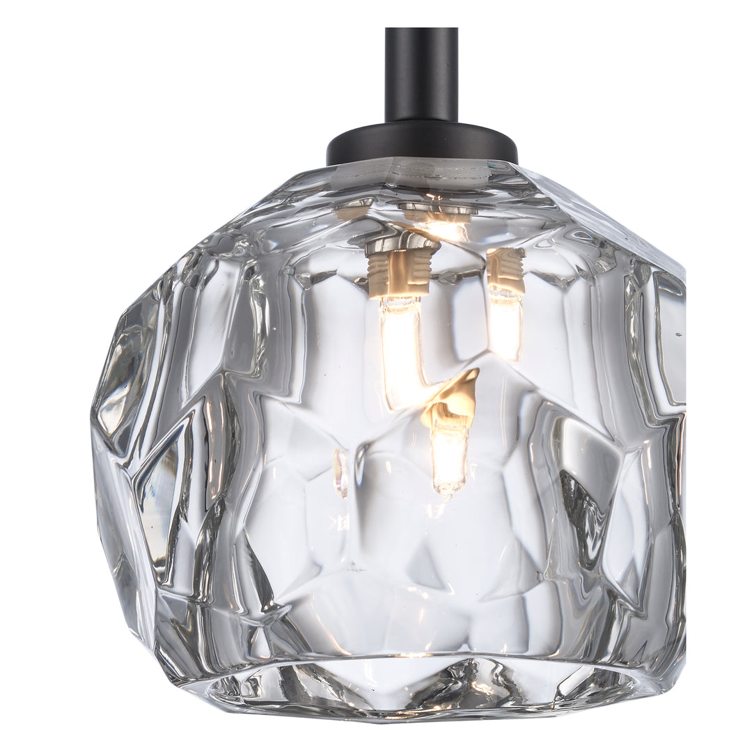 Fitz 1-light Semi-Flush Crystal Shade - Black