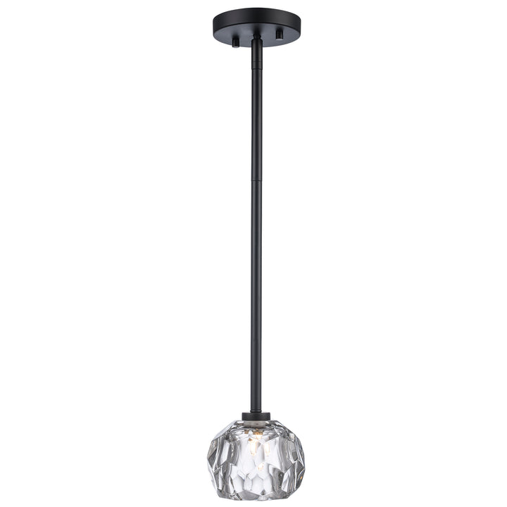 Fitz 1-light Semi-Flush Crystal Shade - Black