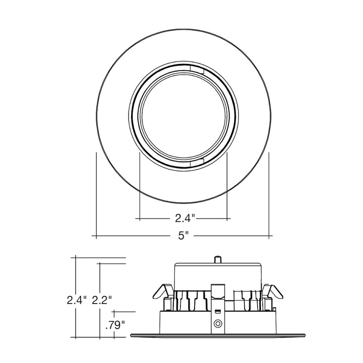 4" Retfrofit Kit Downlight: Adjust-Line 5C-CCT Selectable 10W - White