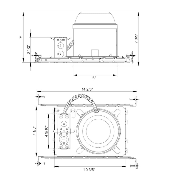 6" IC Rated Can: New Construction