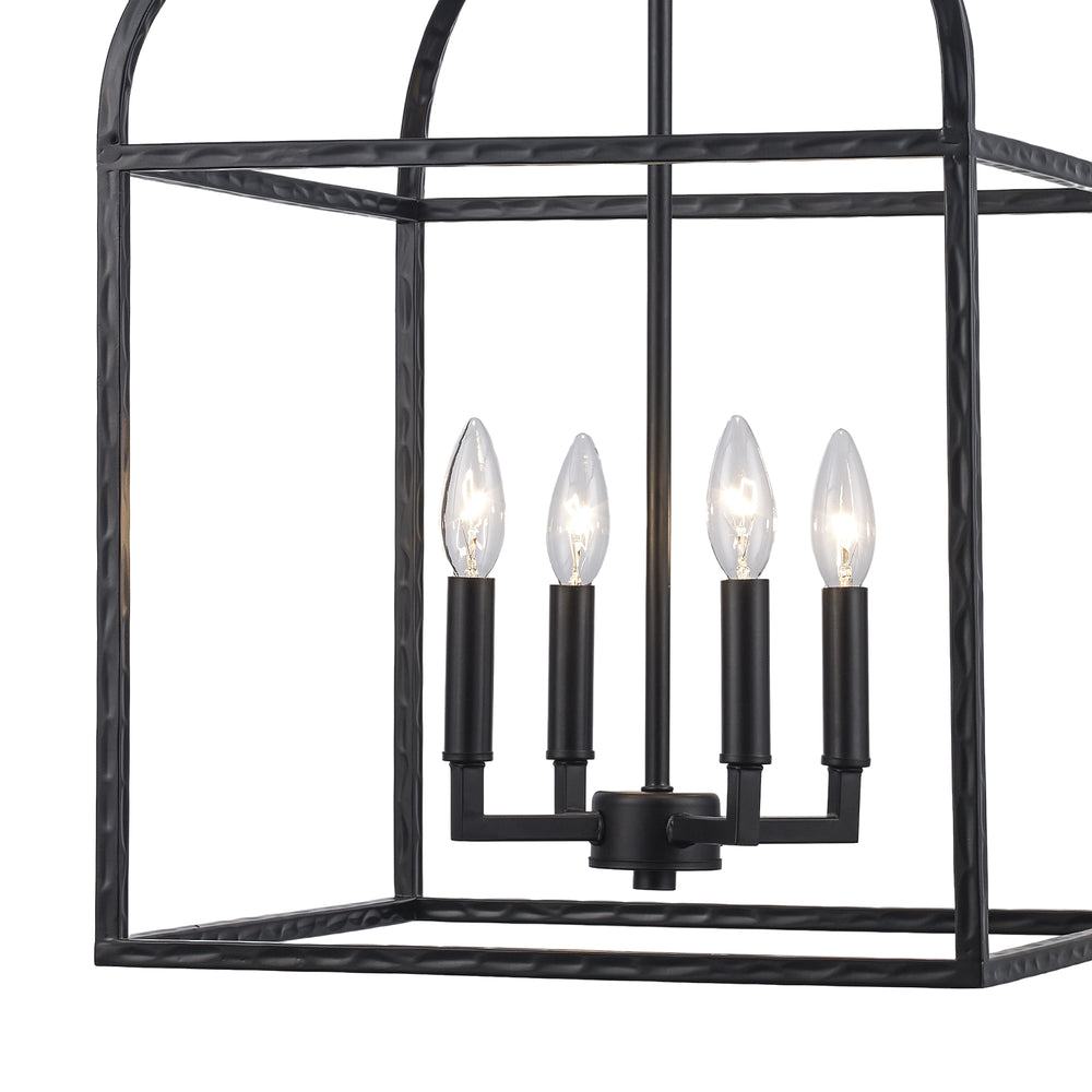 Sabriel 4 - Light Metal Caged Pendant - Black | 11814 BK