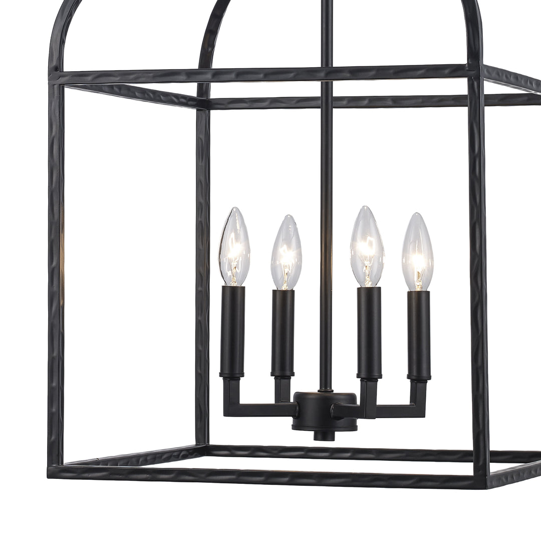 Sabriel 4 - Light Metal Caged Pendant - Black | 11814 BK