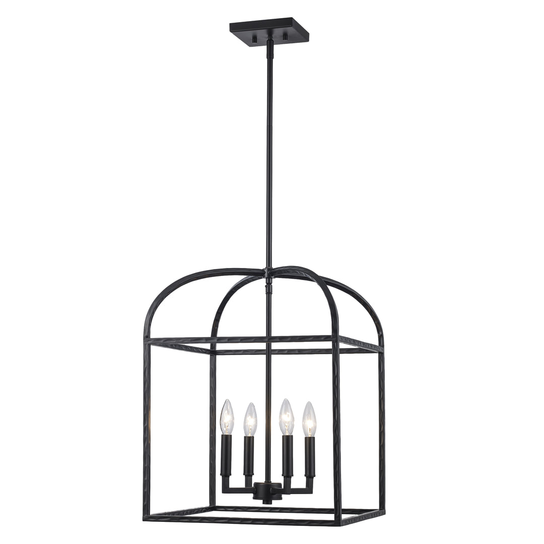 Sabriel 4 - Light Metal Caged Pendant - Black | 11814 BK