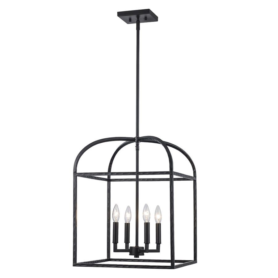 Sabriel 4 - Light Metal Caged Pendant - Black | 11814 BK