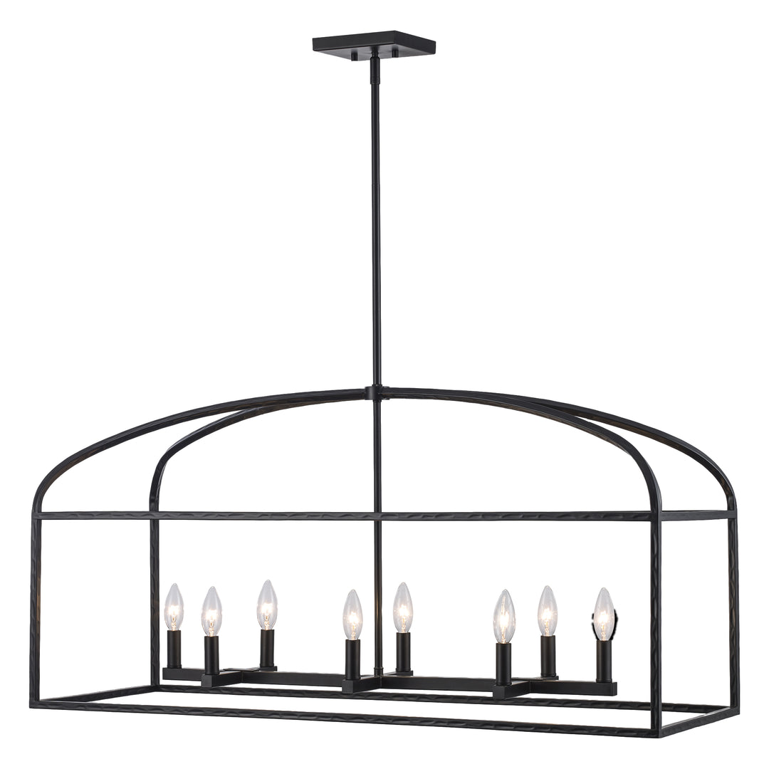Sabriel 8 - Light Metal Caged Pendant - Black | 11818 BK