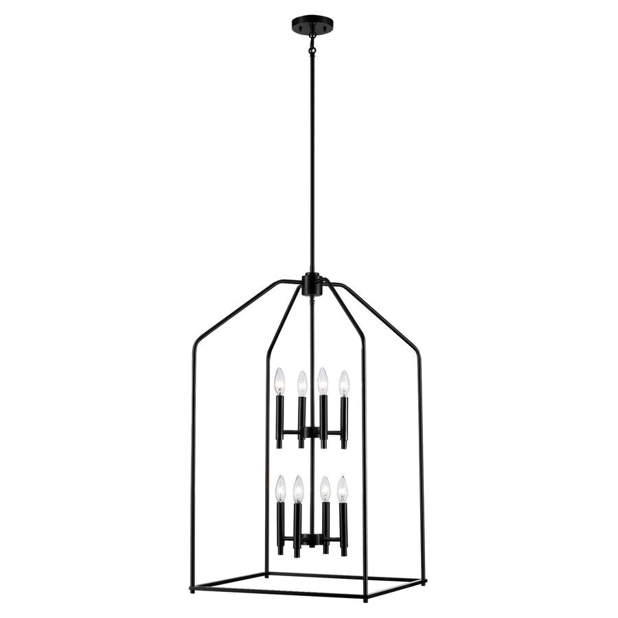 Birdy 8 - Light 2 Tier Caged Pendant - Black | 11838 BK