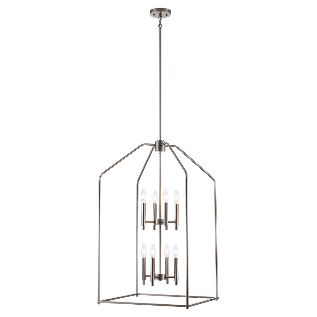 Birdy 8 - Light 2 Tier Caged Pendant - Brushed Nickel | 11838 BN