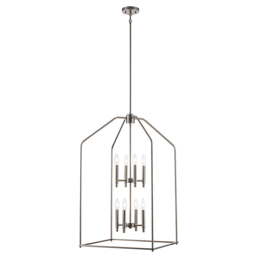 Birdy 8 - Light 2 Tier Caged Pendant - Brushed Nickel | 11838 BN