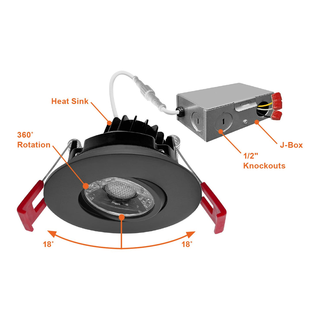 3" Gimbal Downlight: SnapTrim-Line Warm Dimming 6W - White