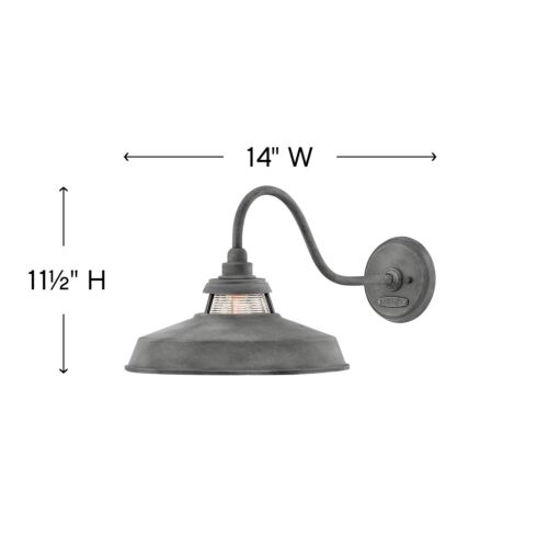 Troyer 1195DZ - Large Wall Mount Lantern - Grey