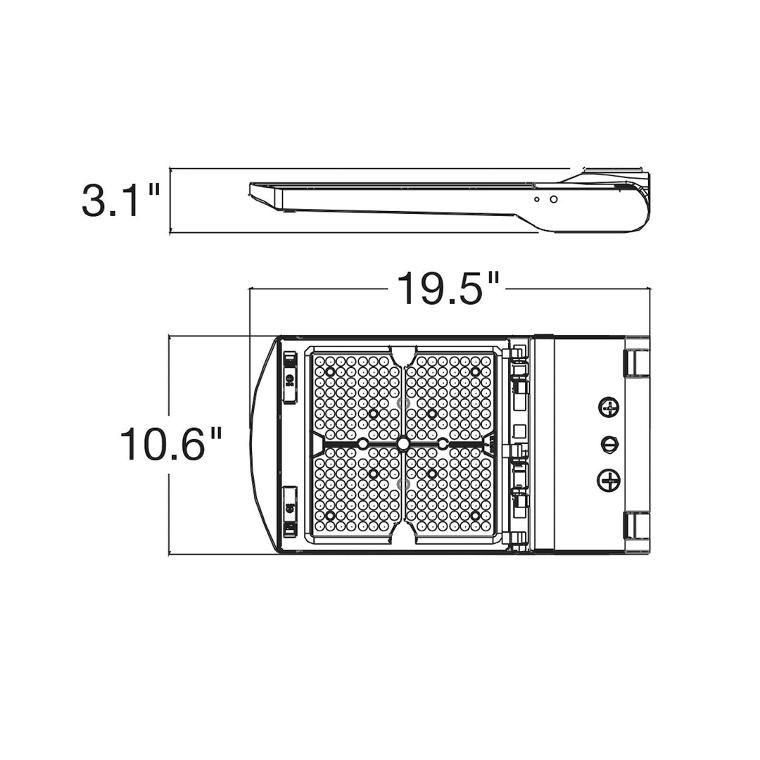 Large Area Light: Optic-Line, 3-CCT & 5-Power Select 50W/75W/100W/125W/150W, High Voltage- White