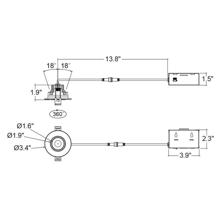 3" Gimbal Downlight: SnapTrim-Line Warm Dimming 6W - White