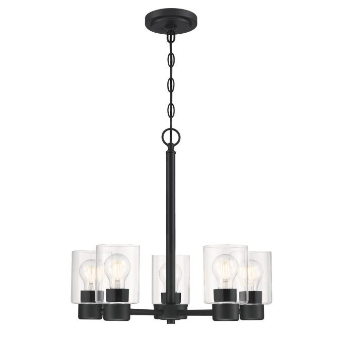 Westing House - Sylvestre Five-Light, Base E26 Medium - Matte Black