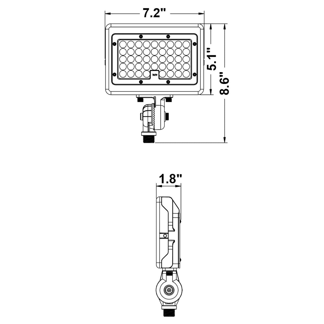 Mini Area Flood Lights: M-Line 3-CCT & Power Select w/ Photocell - White