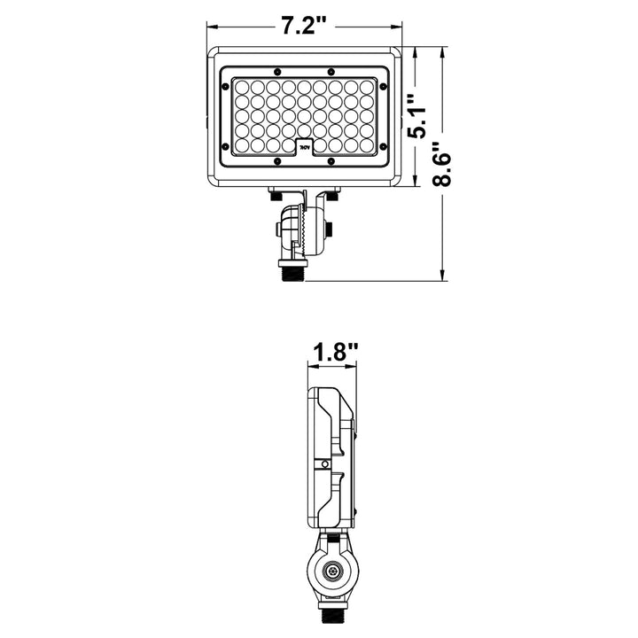 Mini Area Flood Lights: M-Line 3-CCT & Power Select w/ Photocell - White