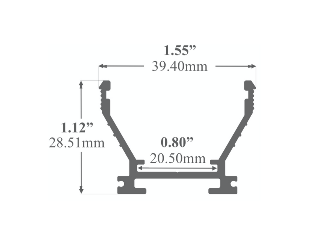 LED Channel - 701ASL - Surface, 10 ft - Silver