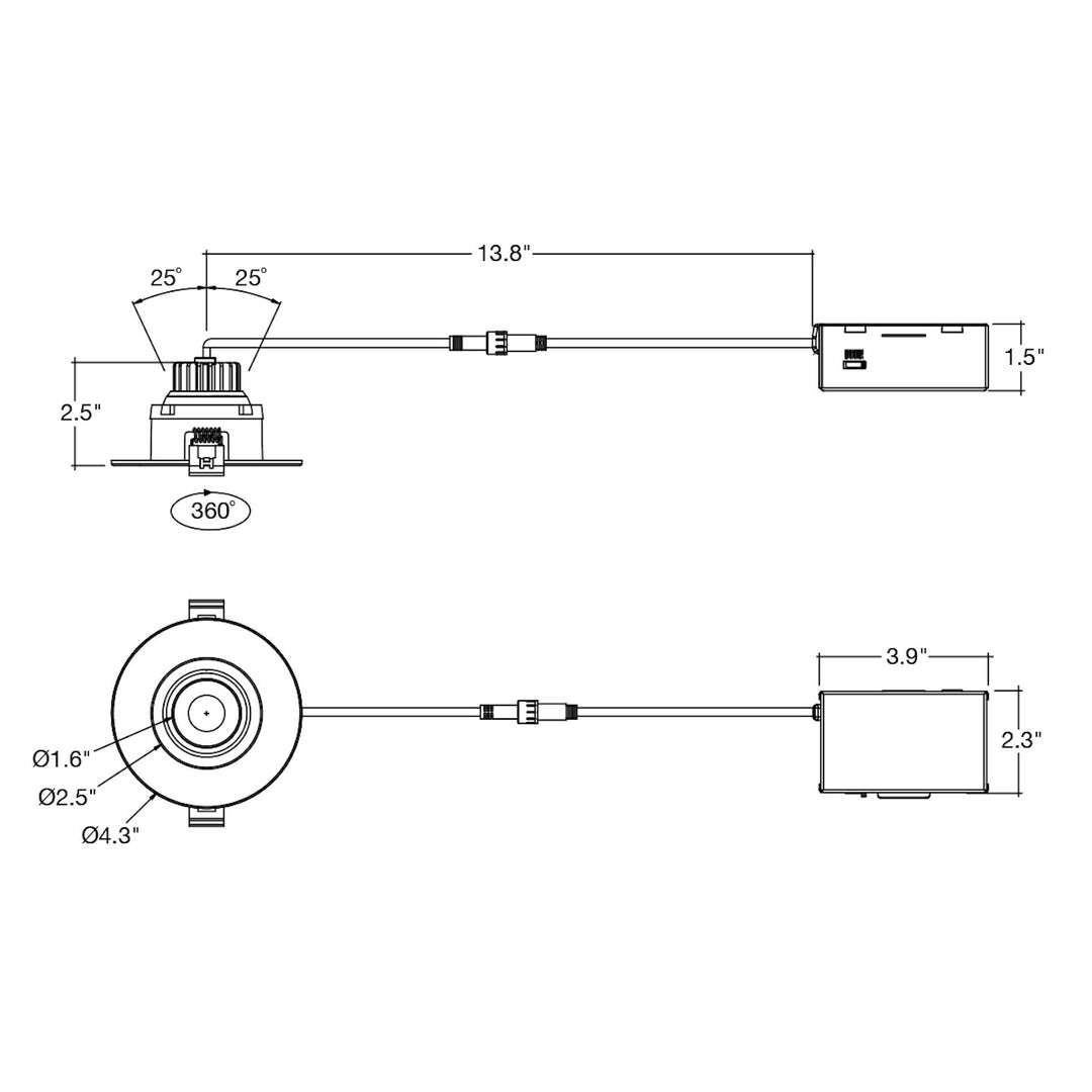 3" Regressed Gimbal Downlight: SnapTrim-Line 5-CCT Select 8W - White