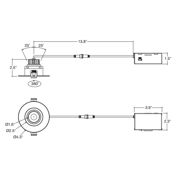 3" Regressed Gimbal Downlight: SnapTrim-Line 5-CCT Select 8W - White