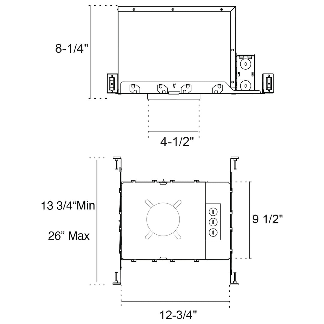 4" Fire Rated New Construction Recess Can