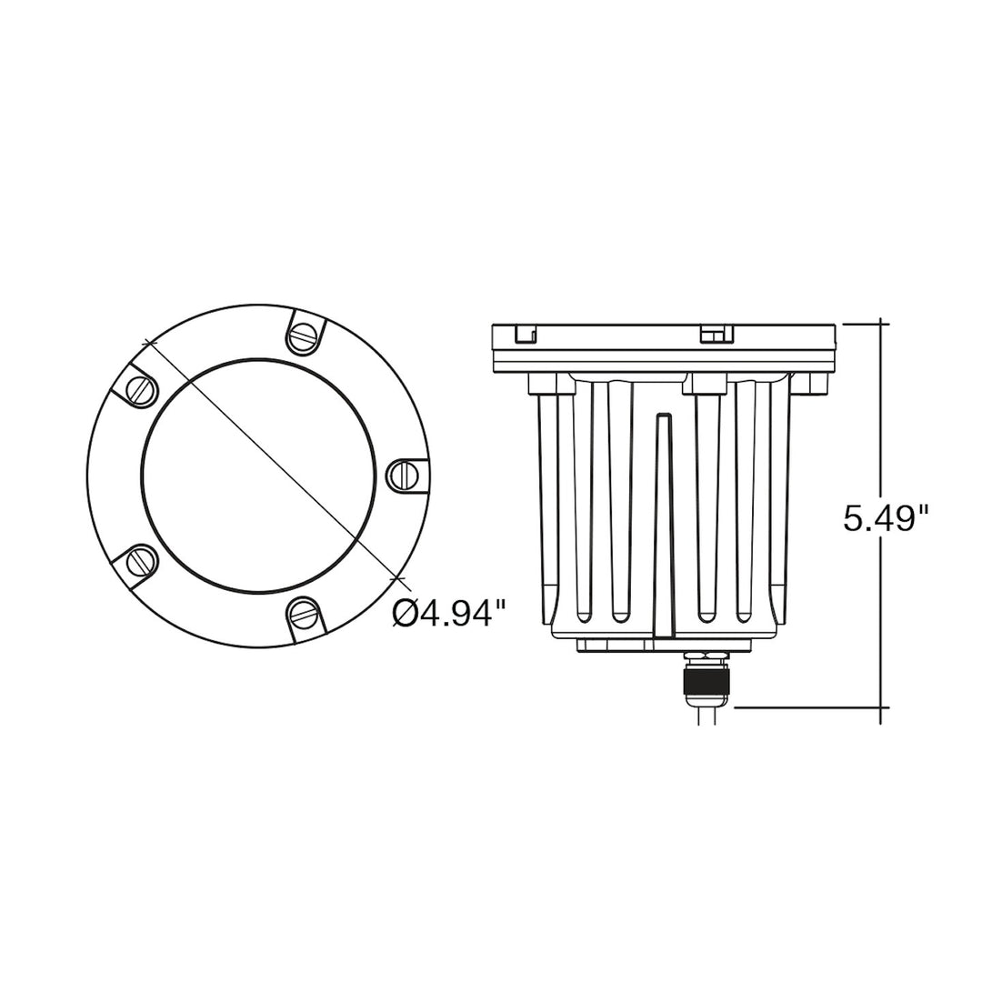 In Ground Light - Flat Open Lens, 12V - Brass Black