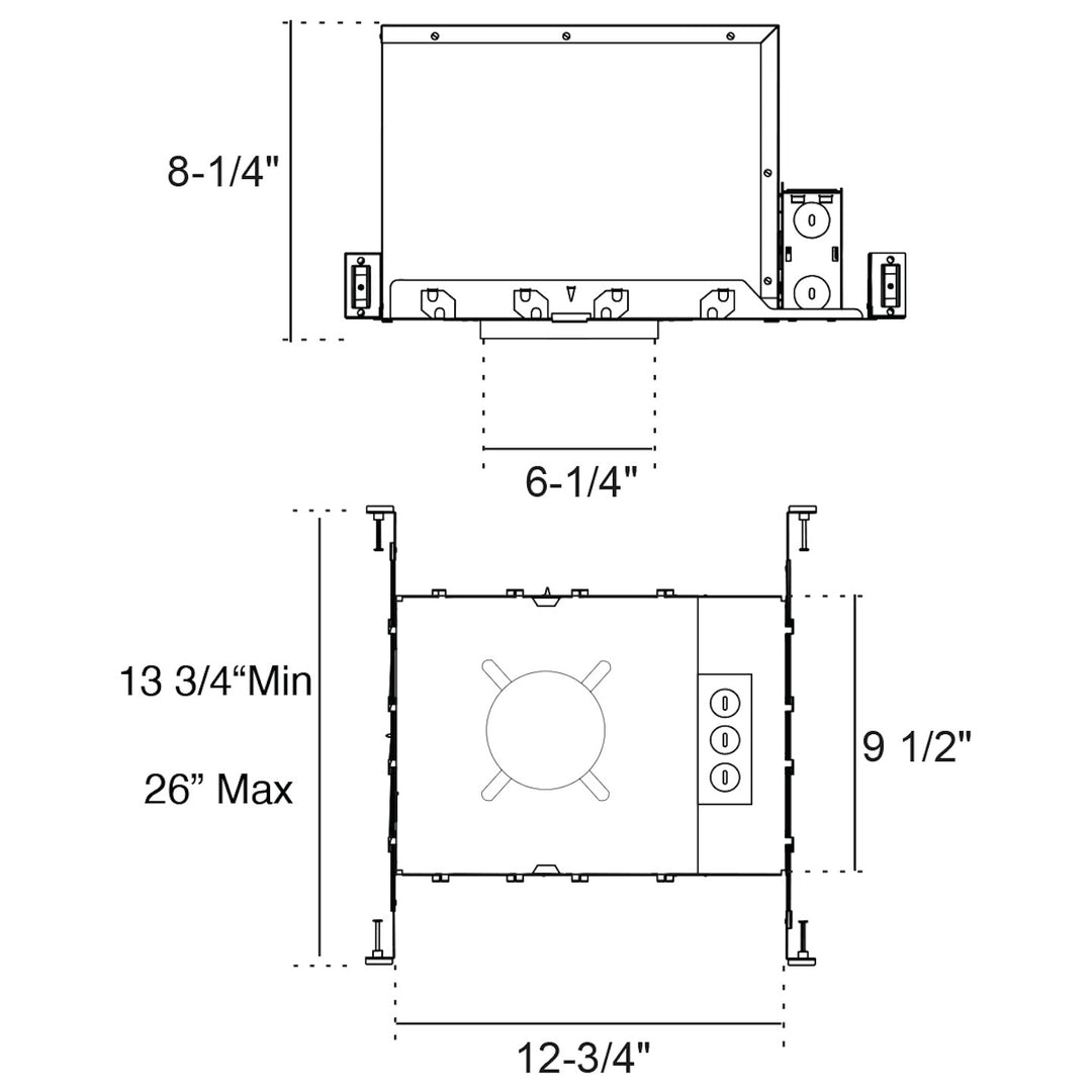 6" Fire Rated New Construction Recess Can