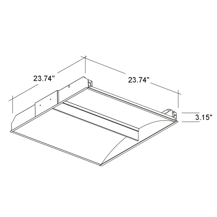 2x4 LED Center Basket Thin LuxLume Troffer