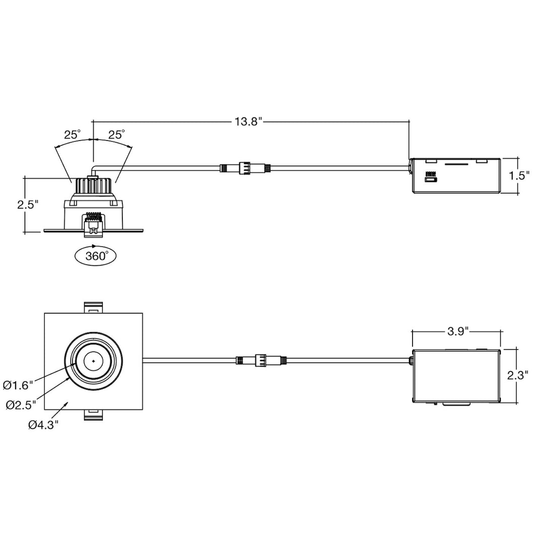 3" Regressed Gimbal Downlight: SnapTrim-Line 5-CCT Select 8W - White