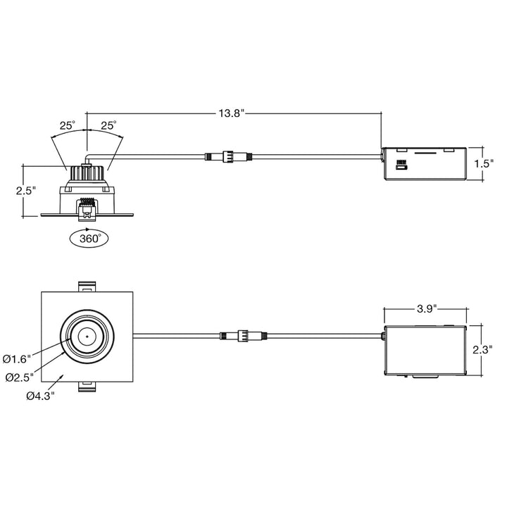 3" Regressed Gimbal Downlight: SnapTrim-Line 5-CCT Select 8W - White