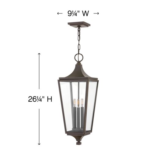 Jaymes 1292OZ - Large Hanging Lantern -  Oil Rubbed Bronze