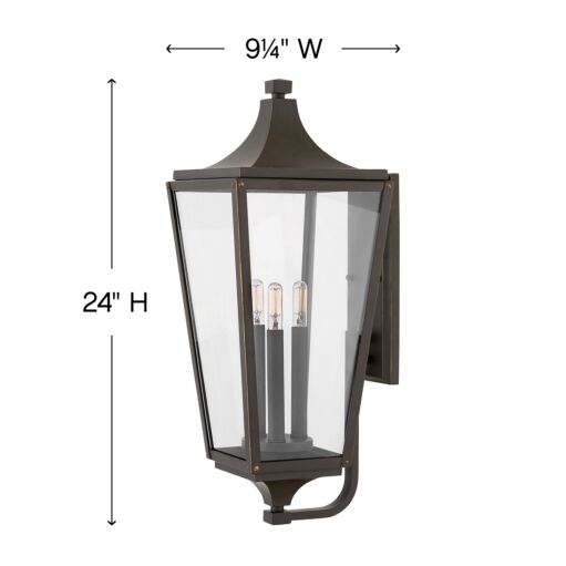 Jaymes 1295OZ - Large Wall Mount Lantern - Oil Rubbed Bronze