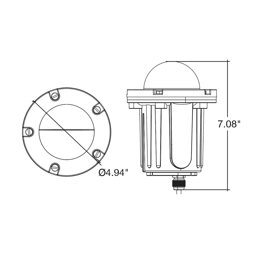 In Ground Light - Half Moon Lens, 12V - Brass Black