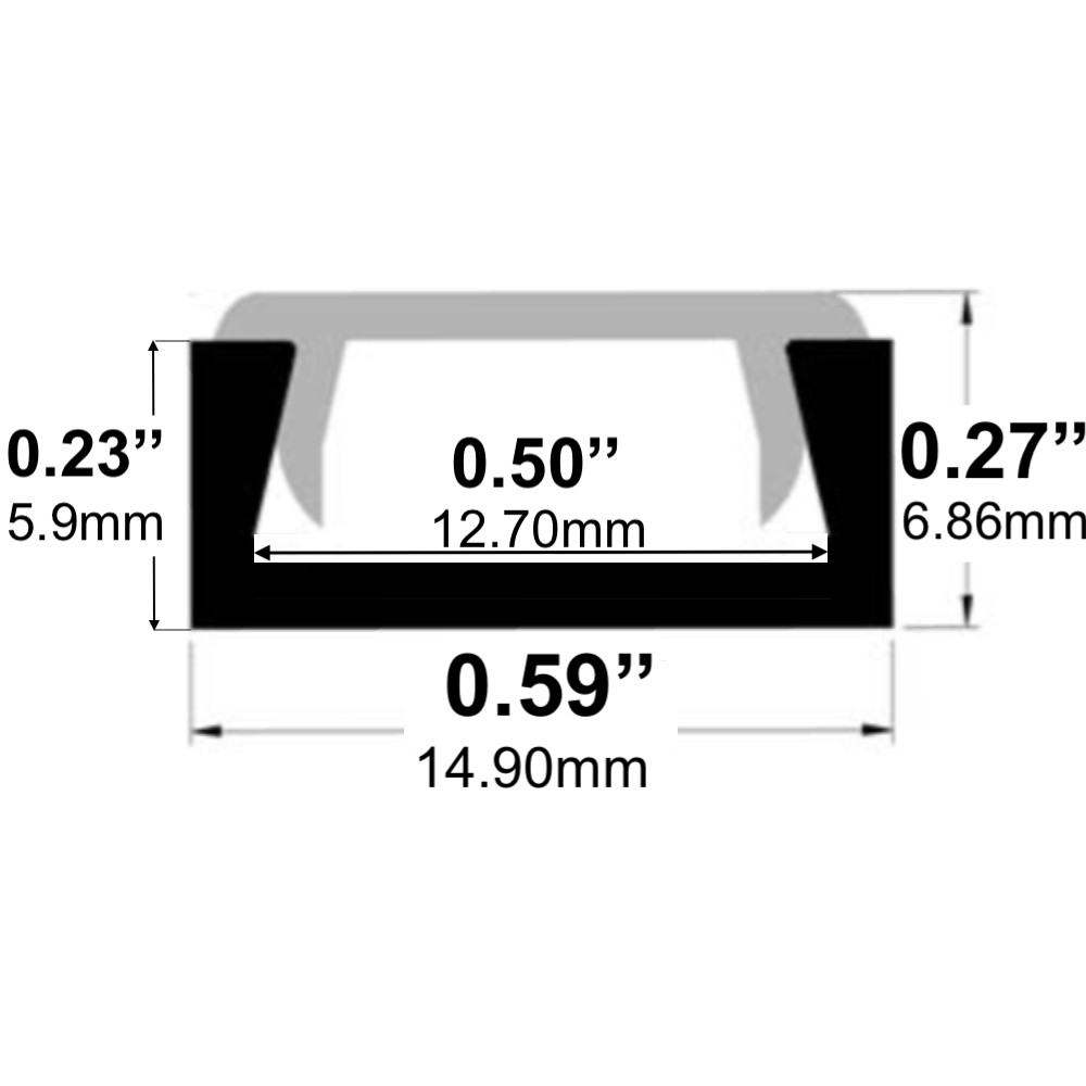 LED Channel - 981ASL - Ultra Surface, 10 ft - Silver